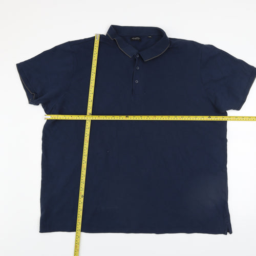 Capsule Men Blue 3XL Cotton Short Sleeve Polo Shirt