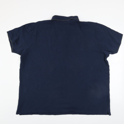 Capsule Men Blue 3XL Cotton Short Sleeve Polo Shirt