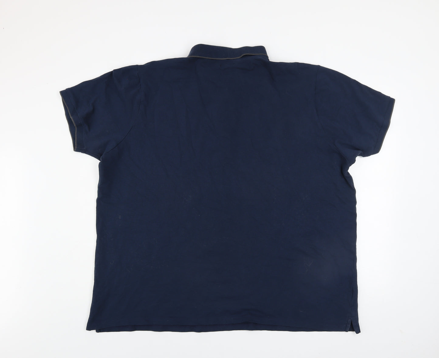 Capsule Men Blue 3XL Cotton Short Sleeve Polo Shirt