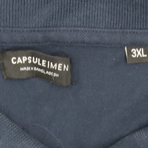 Capsule Men Blue 3XL Cotton Short Sleeve Polo Shirt