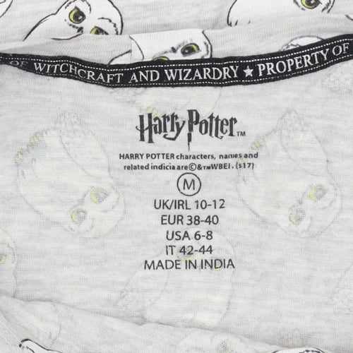 Harry Potter Womens Grey Hedwig Nightshirt Size M 10-12 Short Sleeve