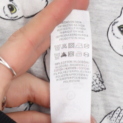 Harry Potter Womens Grey Hedwig Nightshirt Size M 10-12 Short Sleeve