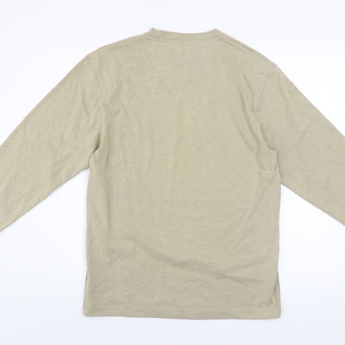 Rocha John Rocha Men's Beige Long Sleeve Cotton Blend Casual Top Size S