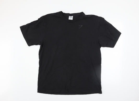 Gymshark Men's Black XL Athletic Stretch Crew Neck T-Shirt