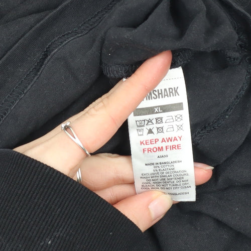 Gymshark Men's Black XL Athletic Stretch Crew Neck T-Shirt