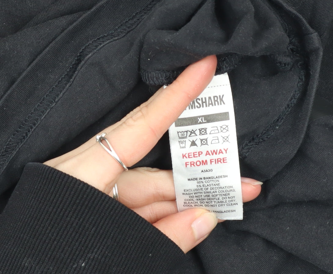 Gymshark Men's Black XL Athletic Stretch Crew Neck T-Shirt