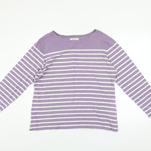 Seasalt Women’s Purple Striped Organic Cotton Sailor Long Sleeve T-Shirt Size 18