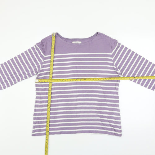 Seasalt Women’s Purple Striped Organic Cotton Sailor Long Sleeve T-Shirt Size 18
