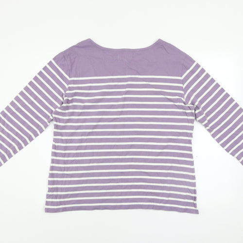 Seasalt Women’s Purple Striped Organic Cotton Sailor Long Sleeve T-Shirt Size 18
