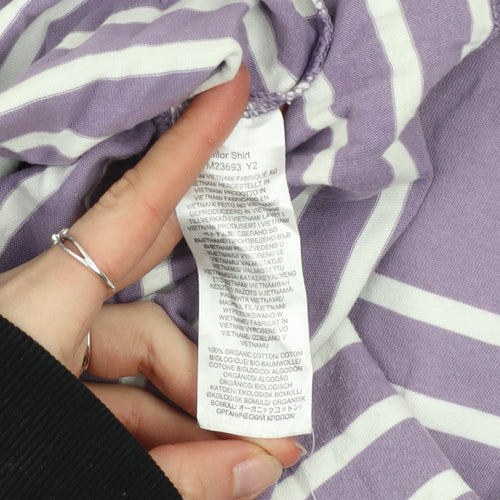 Seasalt Women’s Purple Striped Organic Cotton Sailor Long Sleeve T-Shirt Size 18