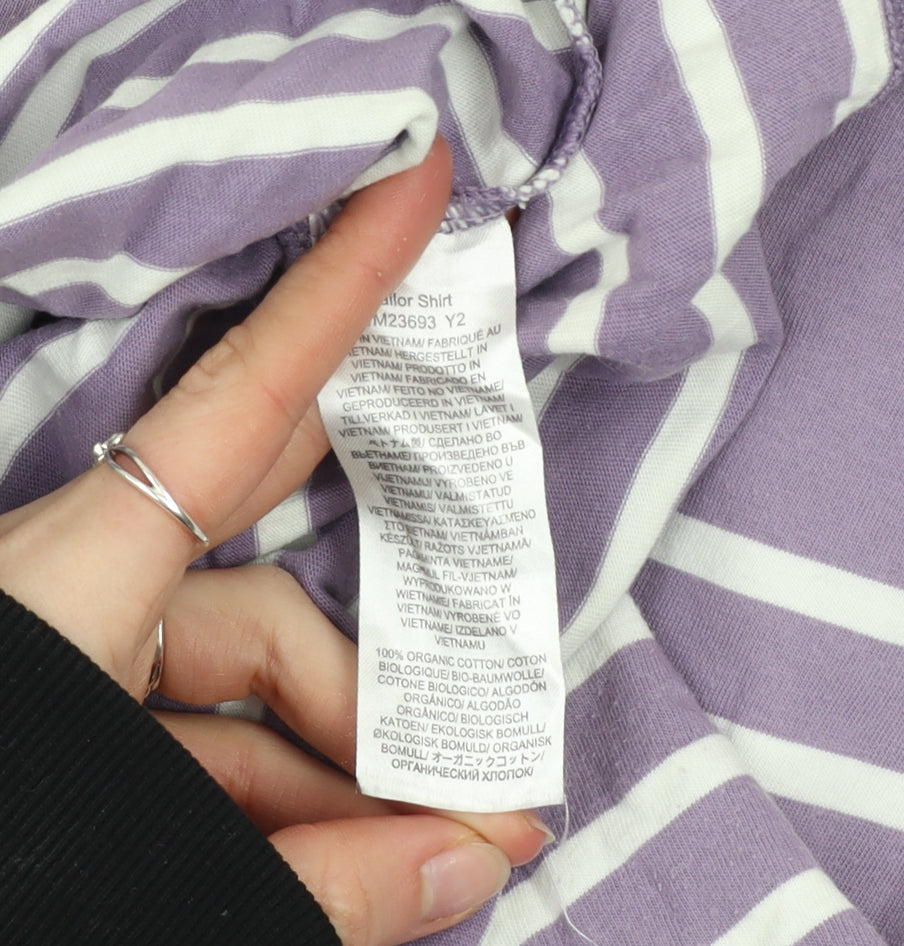 Seasalt Women’s Purple Striped Organic Cotton Sailor Long Sleeve T-Shirt Size 18