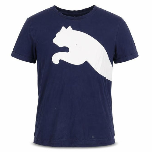 Puma Men's Blue Graphic Sports T-Shirt Size M Cotton Crew Neck