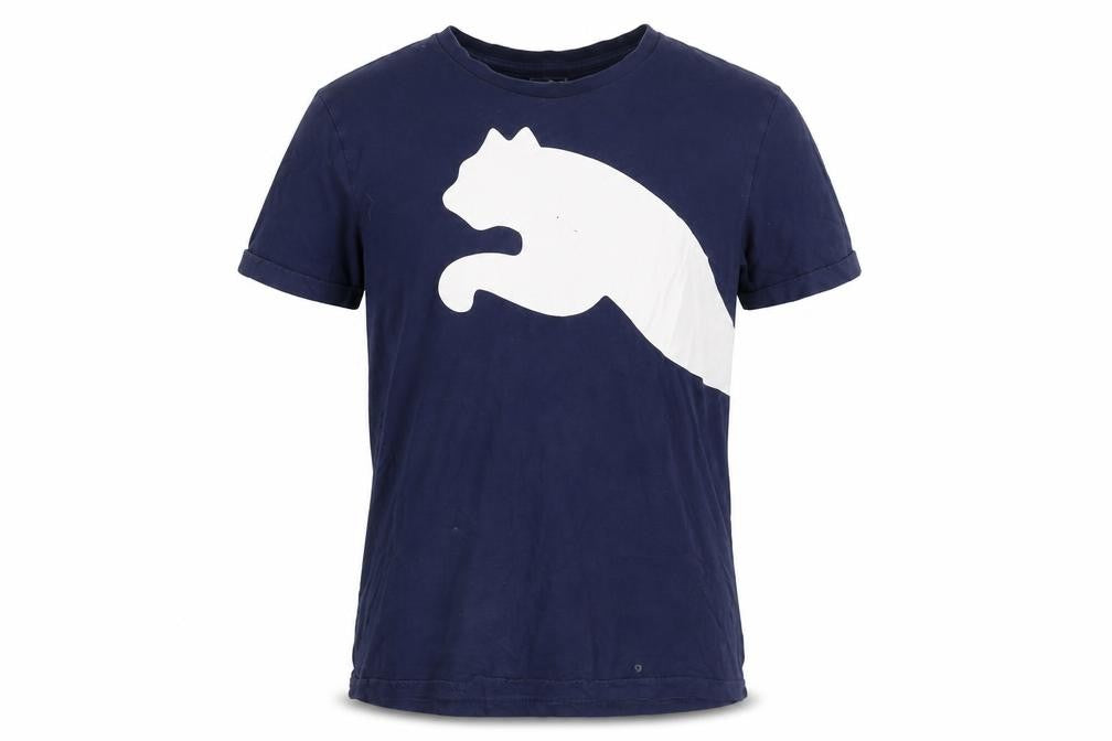 Puma Men's Blue Graphic Sports T-Shirt Size M Cotton Crew Neck