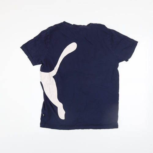 Puma Men's Blue Graphic Sports T-Shirt Size M Cotton Crew Neck