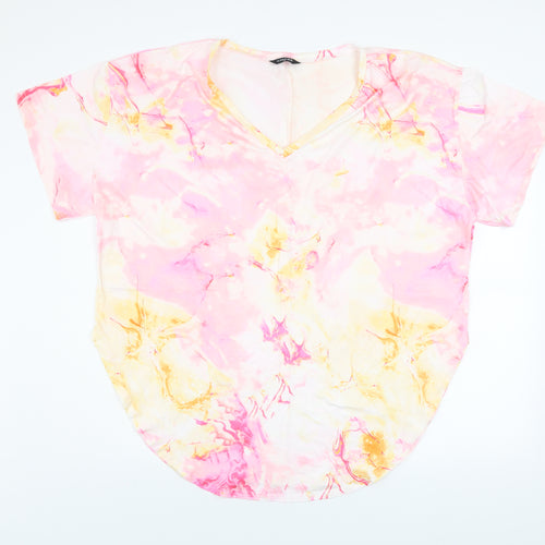 CHICME Womens Multicoloured 4XL V-Neck Short Sleeve T-Shirt