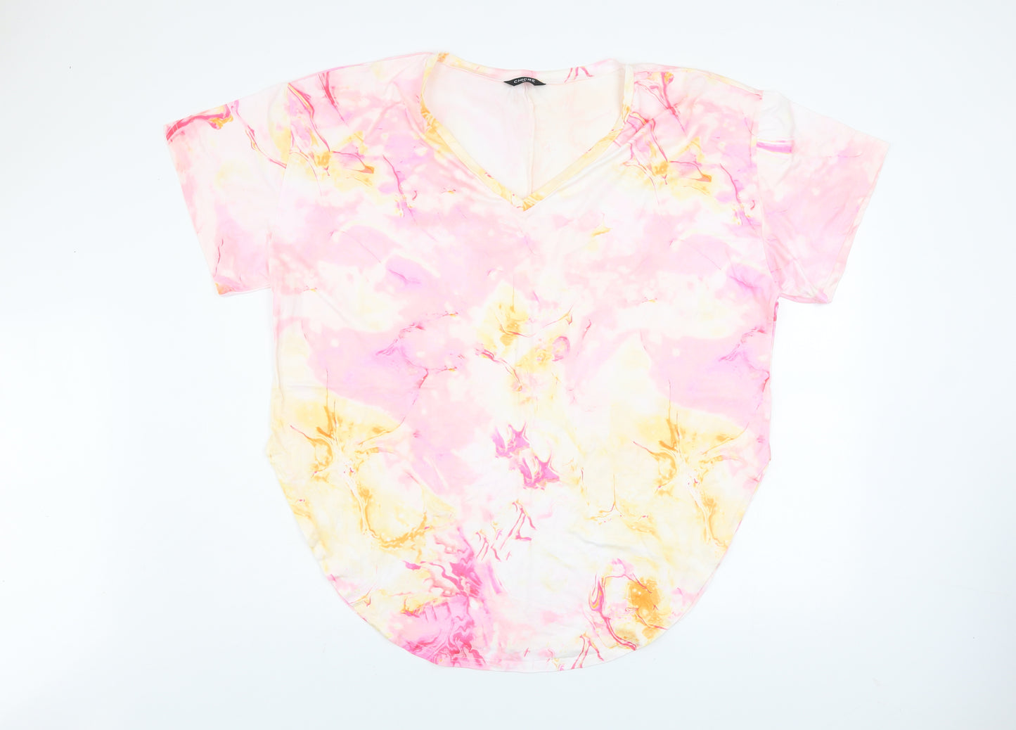 CHICME Womens Multicoloured 4XL V-Neck Short Sleeve T-Shirt