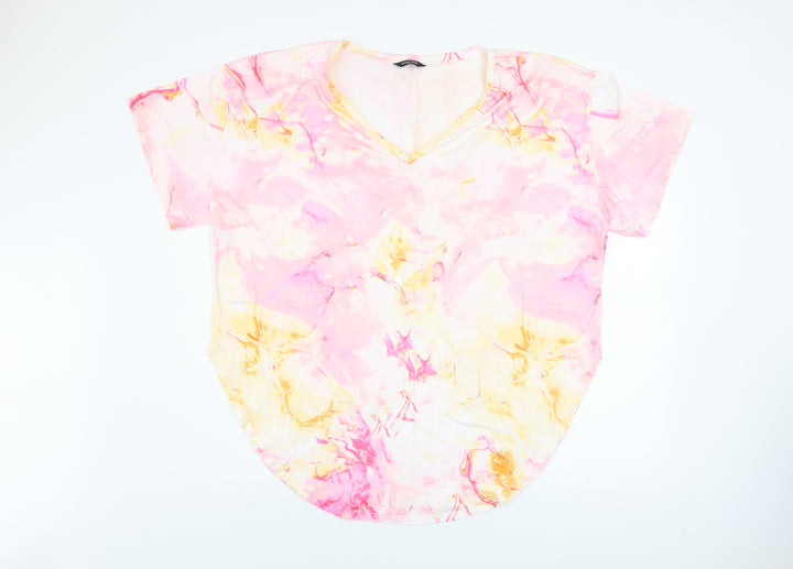 CHICME Womens Multicoloured 4XL V-Neck Short Sleeve T-Shirt