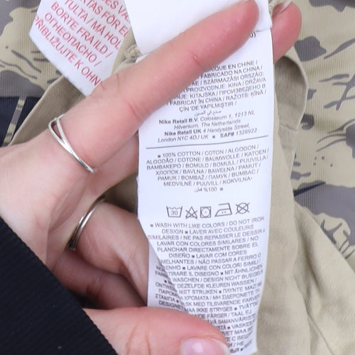 Nike Boys Beige Camo Logo Short Sleeve T-Shirt L 147-158cm Cotton