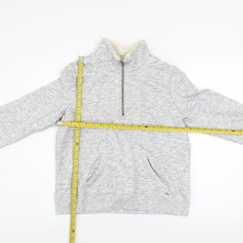 Hollister Mens Grey 1/2 Zip Fleece Sweatshirt M Regular Fit