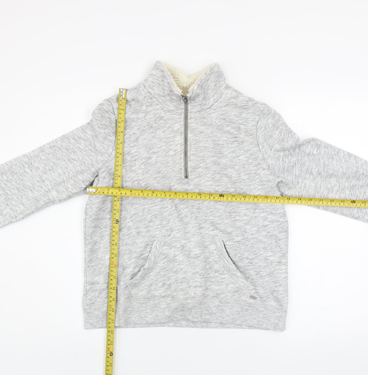 Hollister Mens Grey 1/2 Zip Fleece Sweatshirt M Regular Fit