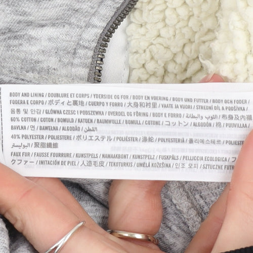 Hollister Mens Grey 1/2 Zip Fleece Sweatshirt M Regular Fit