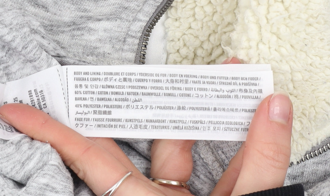 Hollister Mens Grey 1/2 Zip Fleece Sweatshirt M Regular Fit