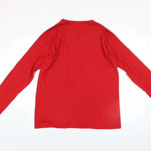 FK Official Red Pikachu Long Sleeve Cotton Anime Graphic Top Men’s M