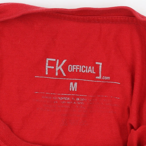 FK Official Red Pikachu Long Sleeve Cotton Anime Graphic Top Men’s M