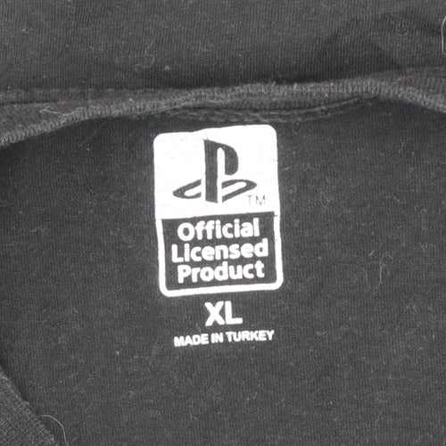 PlayStation Men's Black XL Graphic Gaming T-Shirt Cotton Crew Neck