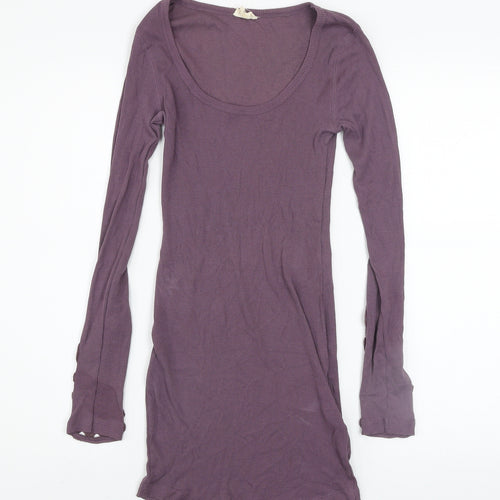 bok CENTRAL Women's Purple Cotton Bodycon Mini Dress Size 10