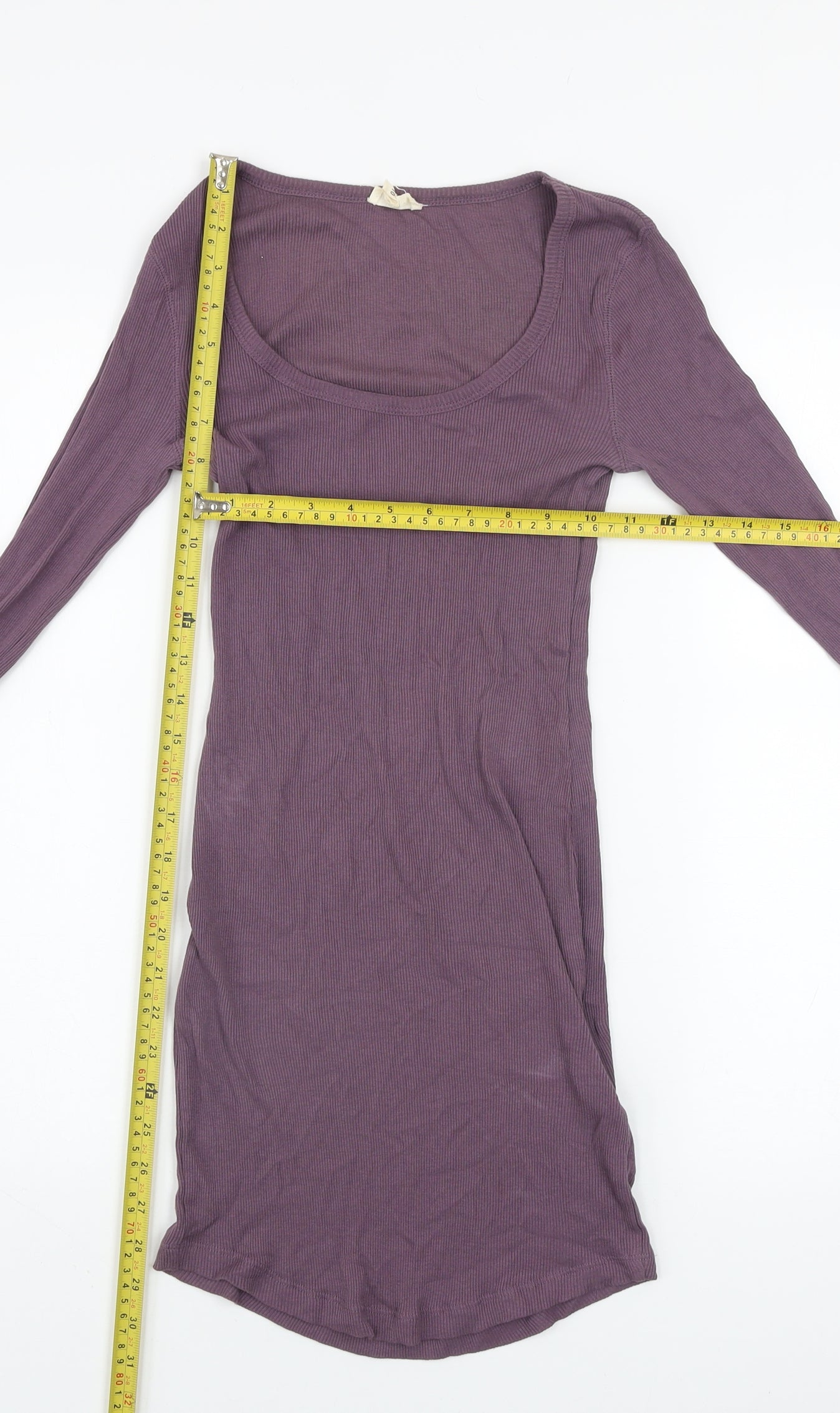 bok CENTRAL Women's Purple Cotton Bodycon Mini Dress Size 10
