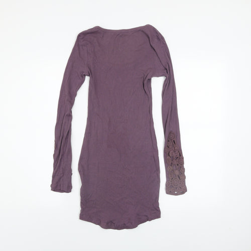 bok CENTRAL Women's Purple Cotton Bodycon Mini Dress Size 10