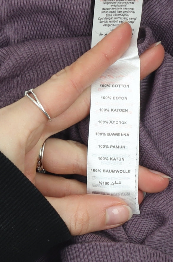 bok CENTRAL Women's Purple Cotton Bodycon Mini Dress Size 10