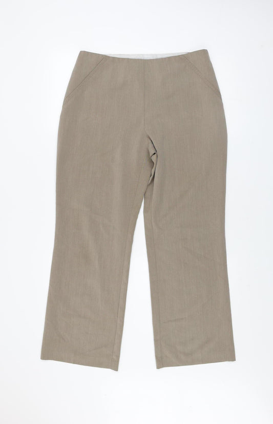 Marks and Spencer Women's Beige Size 12 Short Stretch Trousers