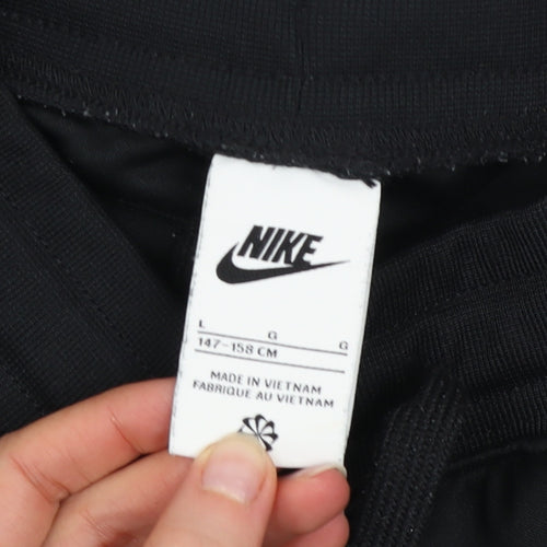 Nike Boys Black Jogger Trousers Size 13 Years Polyester Blend Activewear