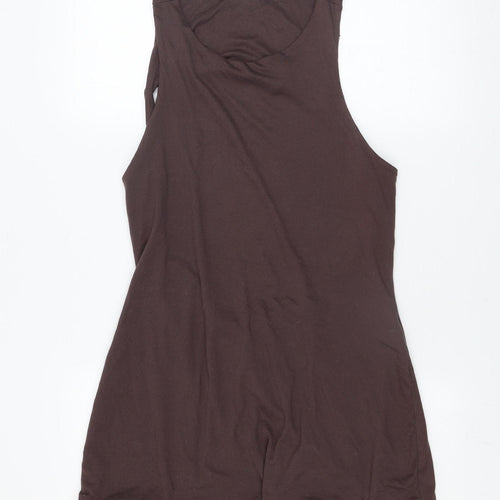 ASOS Design Women's Brown Sleeveless Playsuit Size 18 Polyester Blend