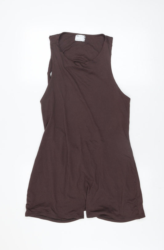 ASOS Design Women's Brown Sleeveless Playsuit Size 18 Polyester Blend