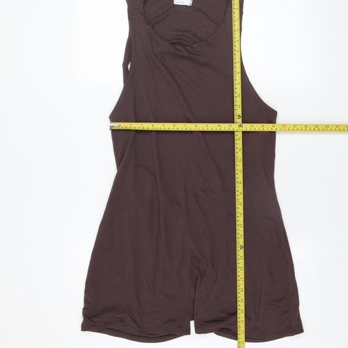 ASOS Design Women's Brown Sleeveless Playsuit Size 18 Polyester Blend