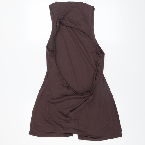 ASOS Design Women's Brown Sleeveless Playsuit Size 18 Polyester Blend