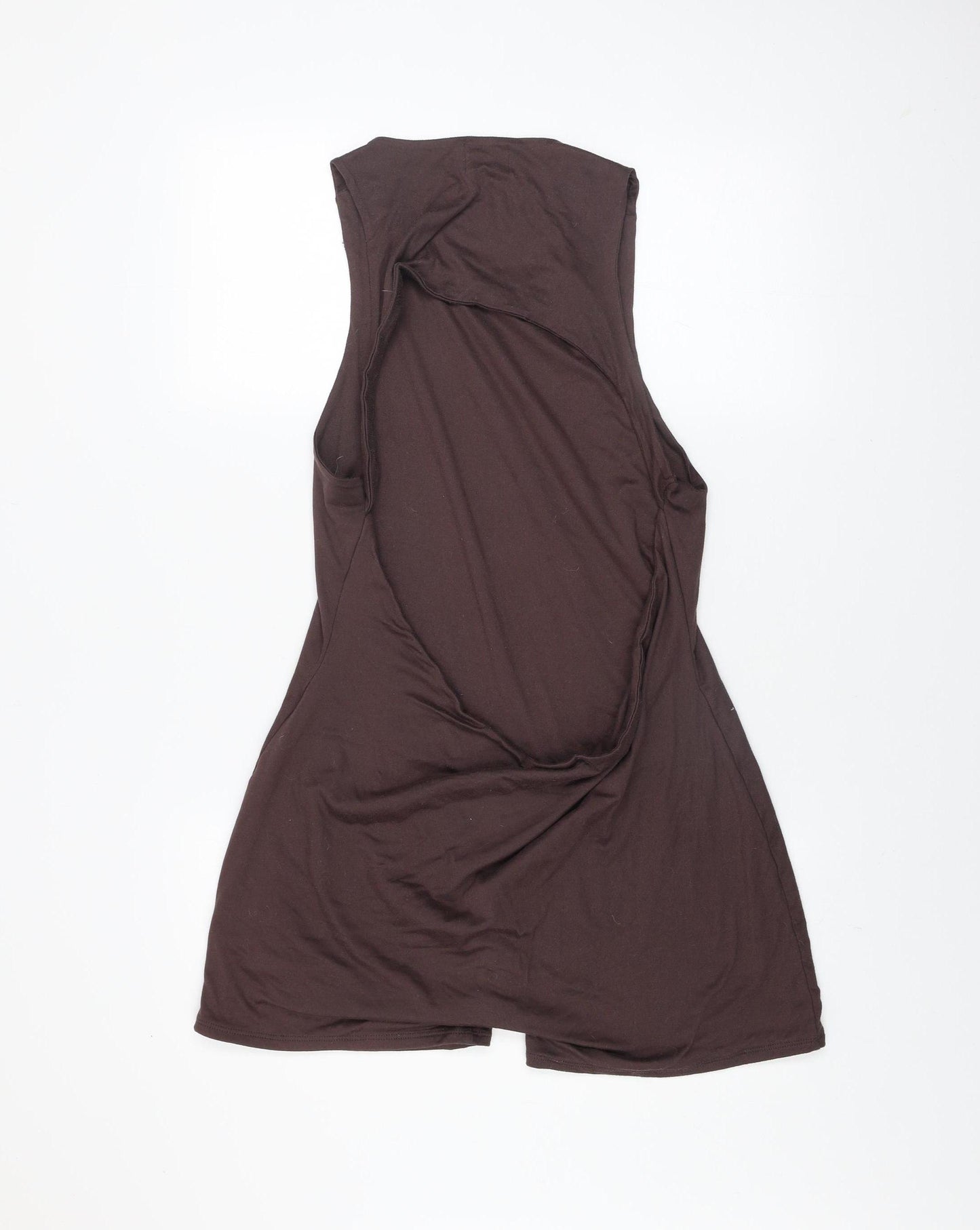 ASOS Design Women's Brown Sleeveless Playsuit Size 18 Polyester Blend