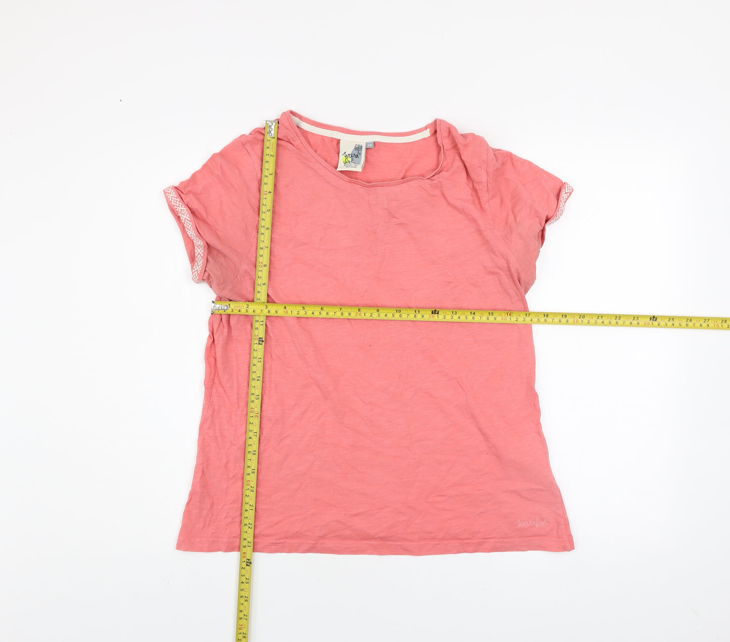 Weird Fish Women’s Pink Organic Cotton T-Shirt Size 14