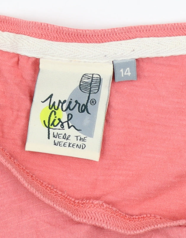 Weird Fish Women’s Pink Organic Cotton T-Shirt Size 14