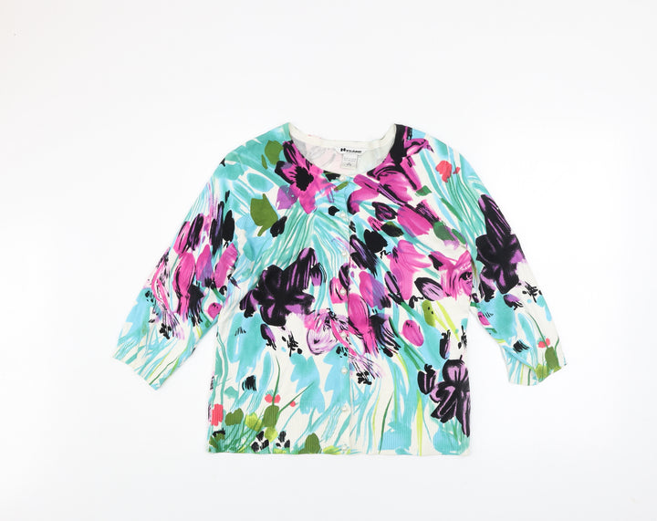 Nygard Collection Women's Multicoloured M Floral Cardigan