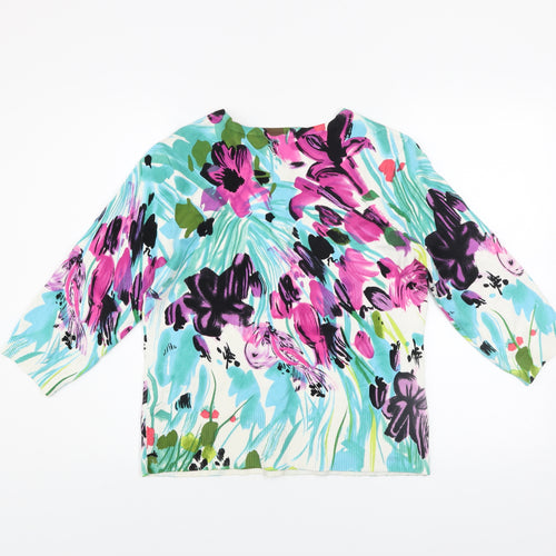 Nygard Collection Women's Multicoloured M Floral Cardigan