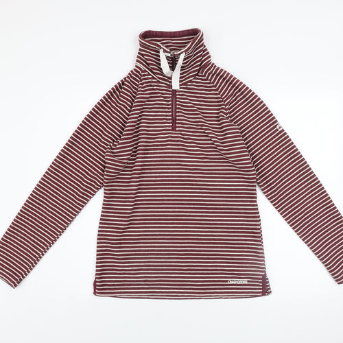 Craghoppers Women's Burgundy Striped 1/2 Zip Pullover Sweatshirt UK 10