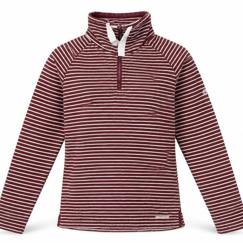 Craghoppers Women's Burgundy Striped 1/2 Zip Pullover Sweatshirt UK 10