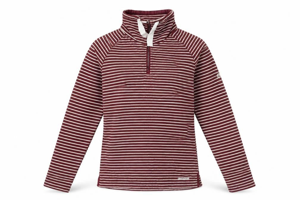 Craghoppers Women's Burgundy Striped 1/2 Zip Pullover Sweatshirt UK 10
