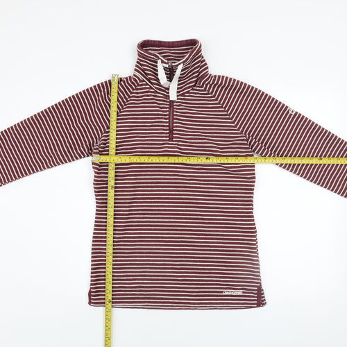 Craghoppers Women's Burgundy Striped 1/2 Zip Pullover Sweatshirt UK 10
