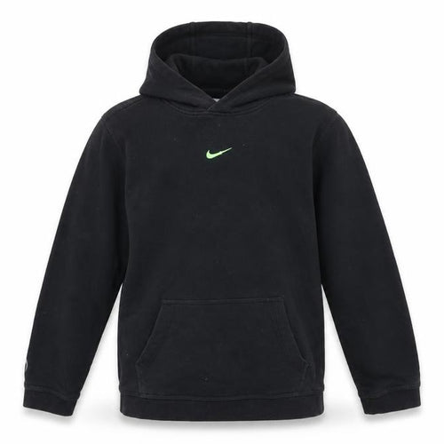 Nike Boys Black XL Hoodie Pullover Fleece Sweatshirt with Green Logo