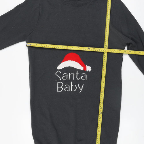boohoo Women Black S Jumper Dress Santa Baby Christmas Knit